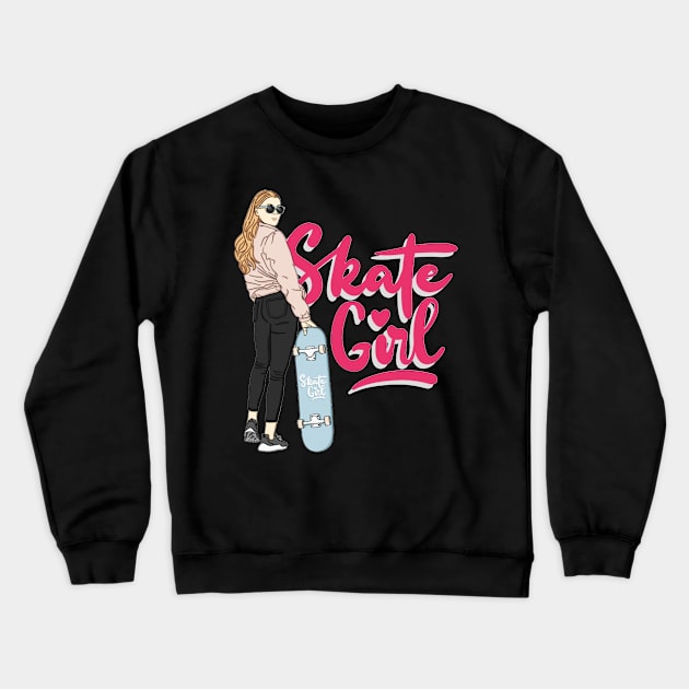 skate girl Crewneck Sweatshirt by James Bates